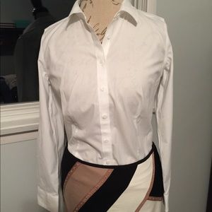 Talbots Classic White Button Down Shirt Size 6